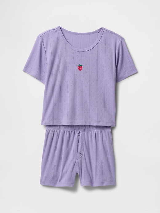 Image number 1 showing, Kids Recycled PJ Shorts Set