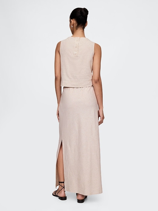 Image number 2 showing, Linen-Blend Midi Skirt