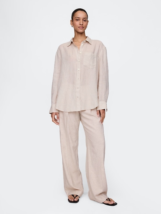 Image number 3 showing, 100% Linen Oversized Shirt