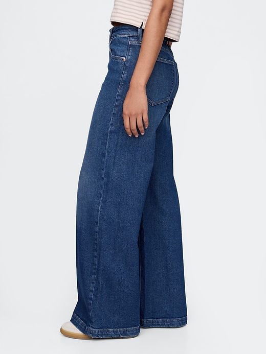 Image number 3 showing, Sky High Rise Stride Wide-Leg Jeans