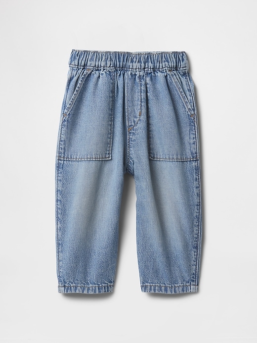 Image number 1 showing, Baby &amp; Toddler Pull-On Barrel Jeans