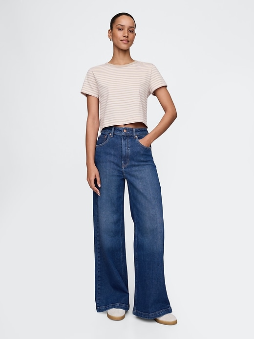 Image number 1 showing, Sky High Rise Stride Wide-Leg Jeans