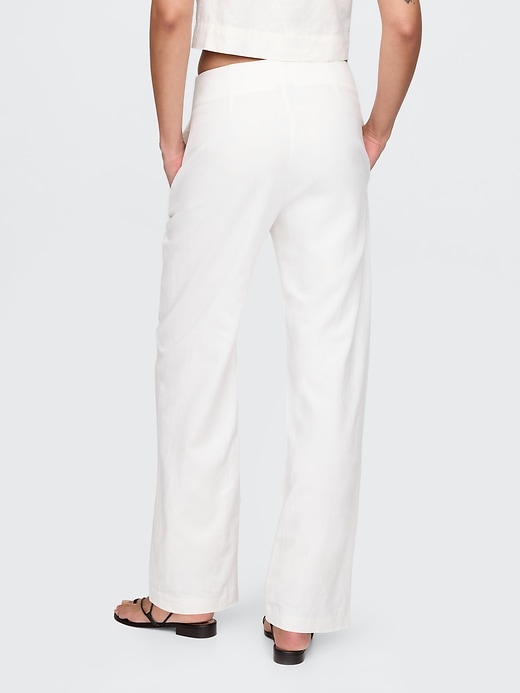 Image number 5 showing, Linen-Blend Relaxed Straight Ankle Pants