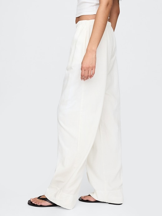 Image number 3 showing, Linen-Blend Easy Wide-Hem Pants