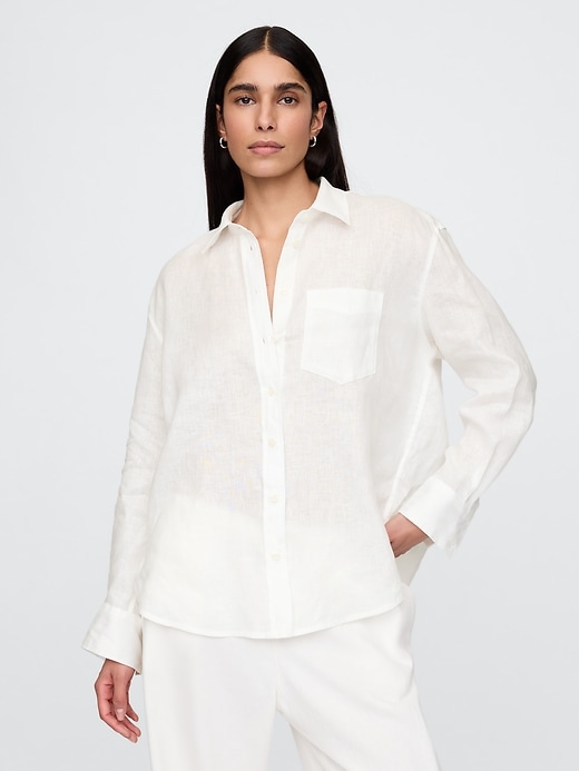 Image number 1 showing, 100% Linen Relaxed Shirt