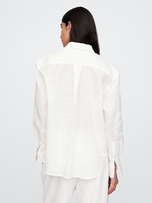 Image number 2 showing, 100% Linen Oversized Shirt