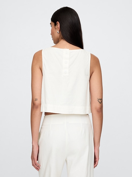 Image number 2 showing, Linen-Blend Shell Tank Top