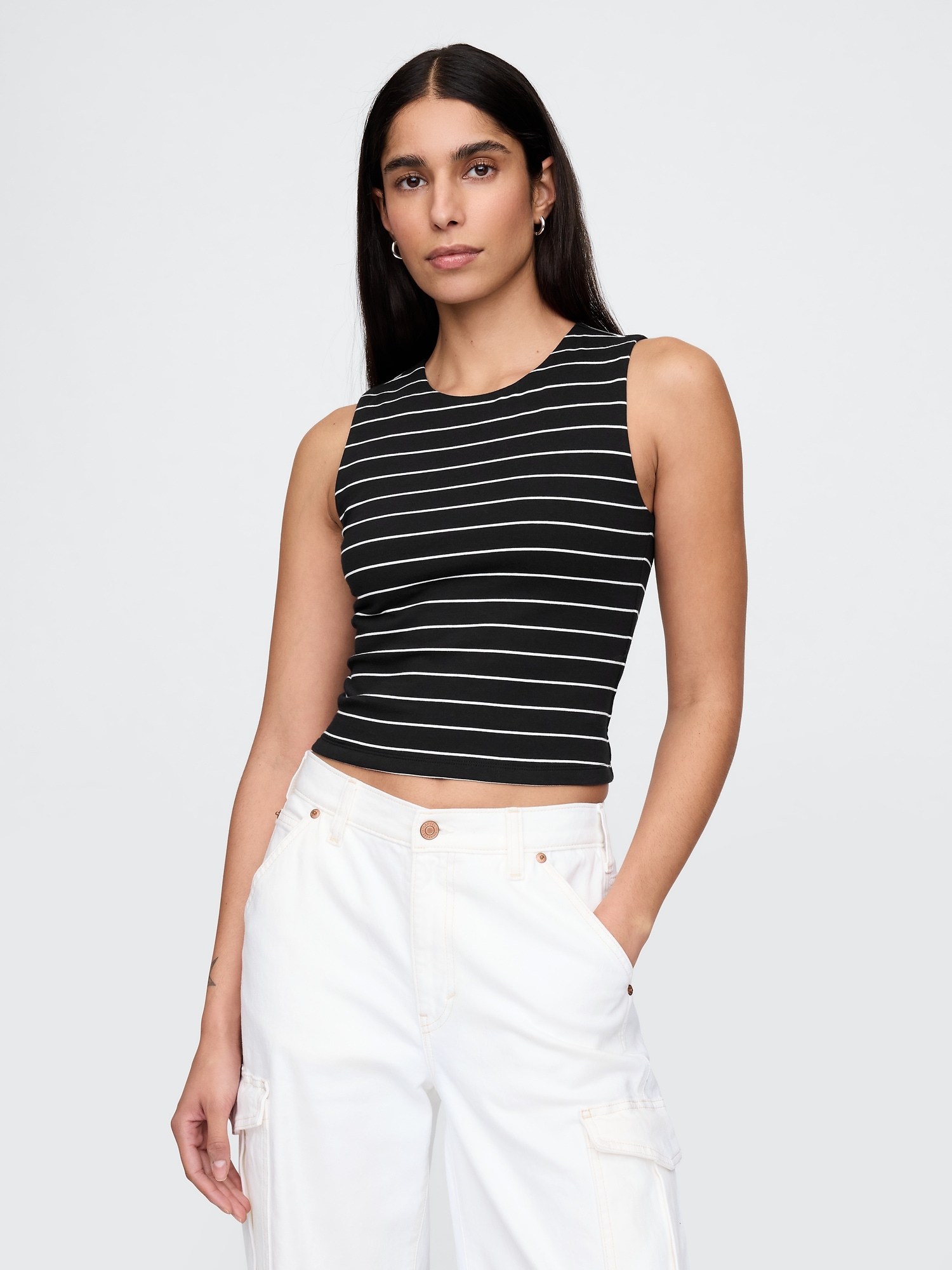 CloseKnit Jersey Cropped Shell Tank Top