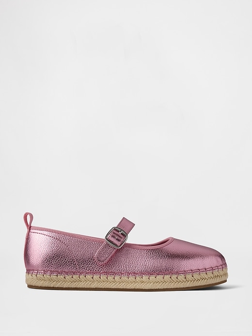 Image number 1 showing, Kids Metallic Mary Jane Espadrilles