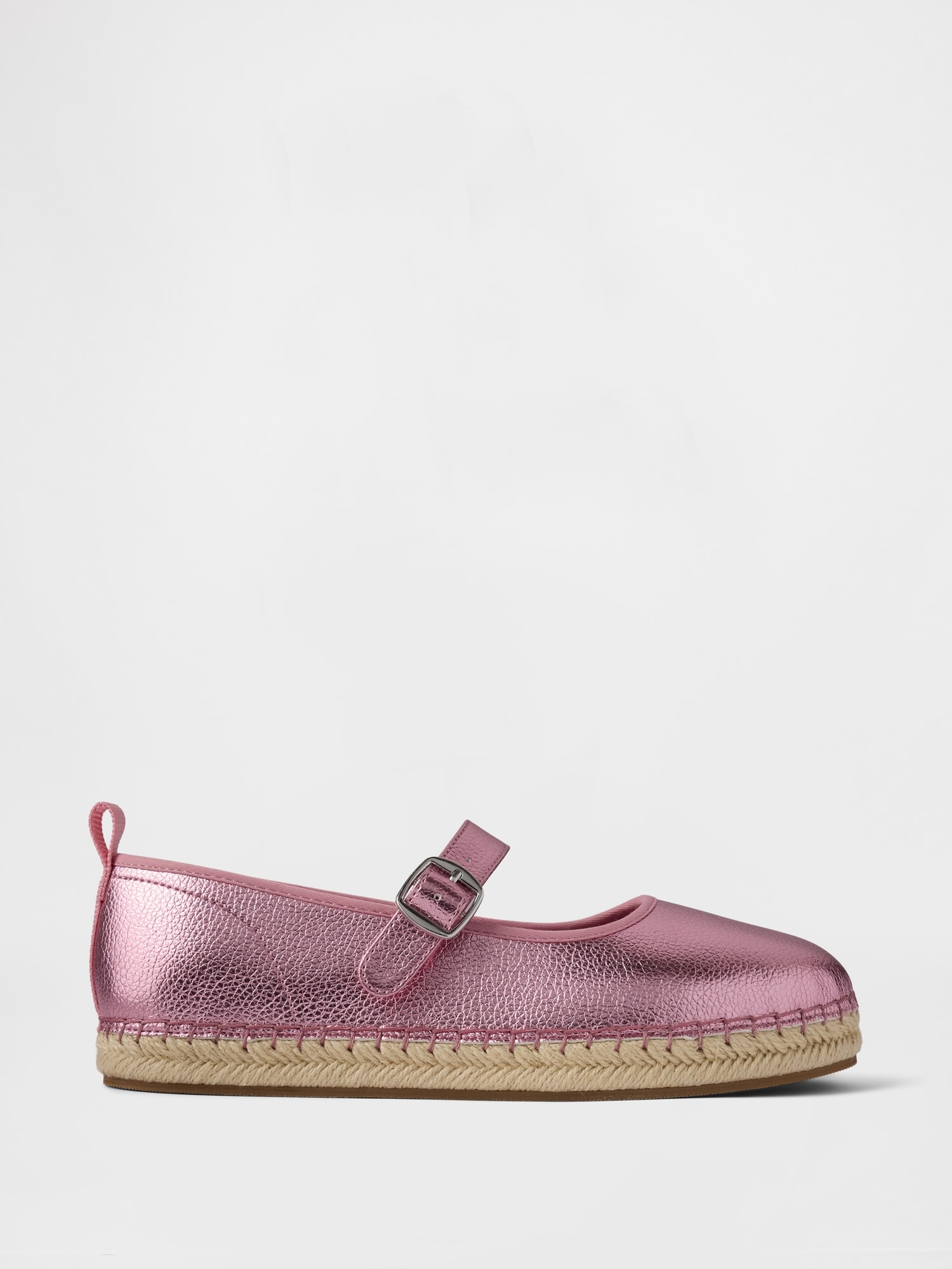 Kids Metallic Mary Jane Espadrilles