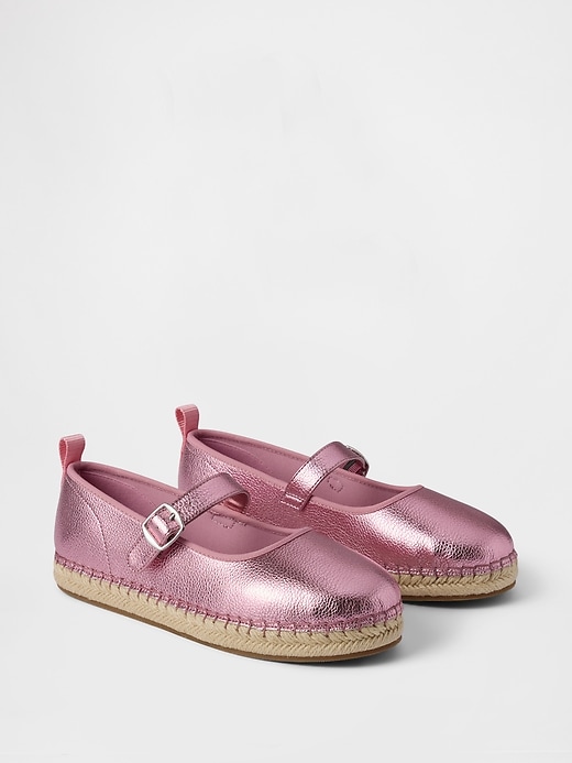 Image number 2 showing, Kids Metallic Mary Jane Espadrilles