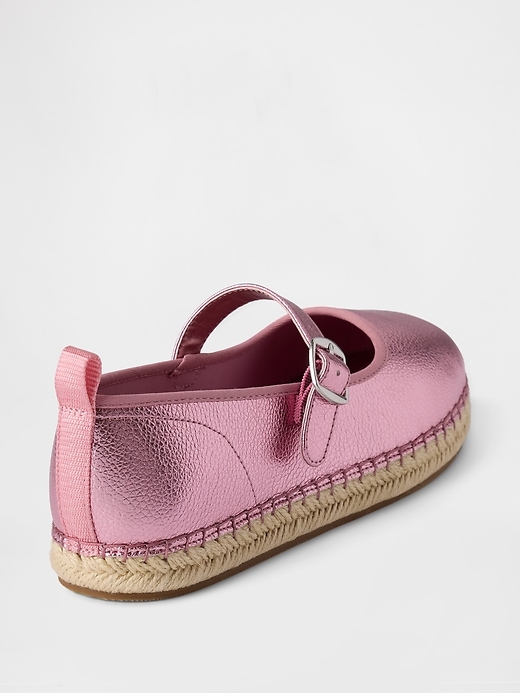 Image number 4 showing, Kids Metallic Mary Jane Espadrilles