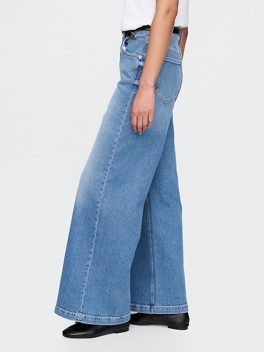 Image number 3 showing, Sky High Rise Stride Wide-Leg Jeans