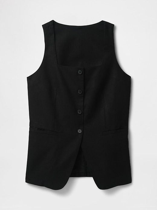 Image number 5 showing, Linen-Blend Longline Vest