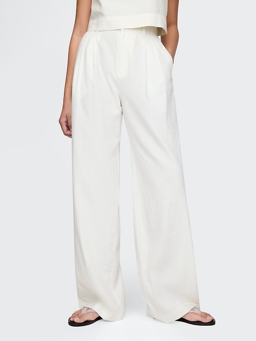 Image number 2 showing, 365 High Rise Linen-Blend Trousers