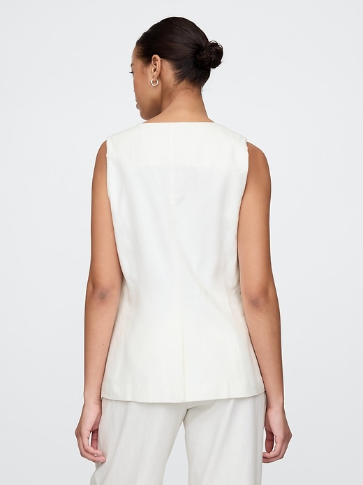 Image number 2 showing, Linen-Blend Longline Vest