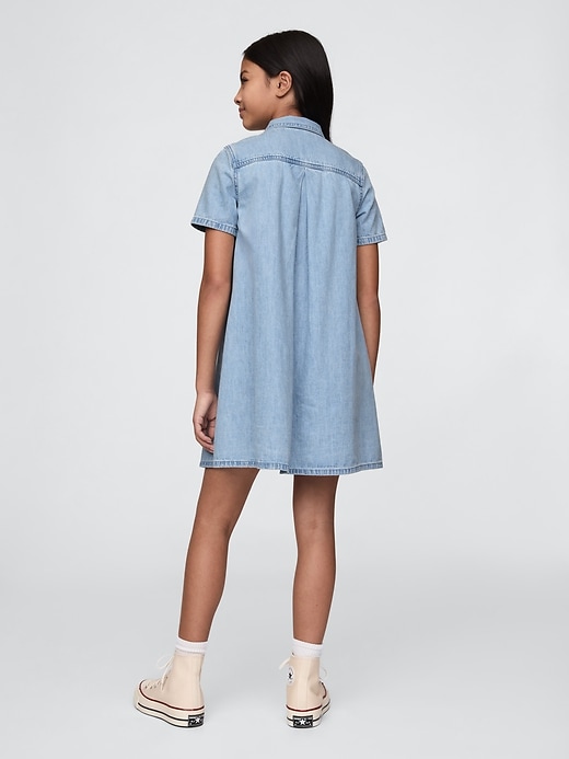 Image number 3 showing, Kids Denim Pocket Dress