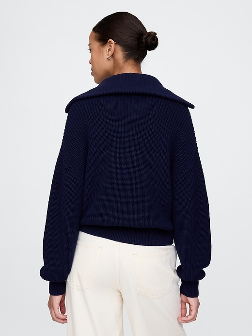 Image number 3 showing, 100% Cotton Half-Zip Pullover Sweater