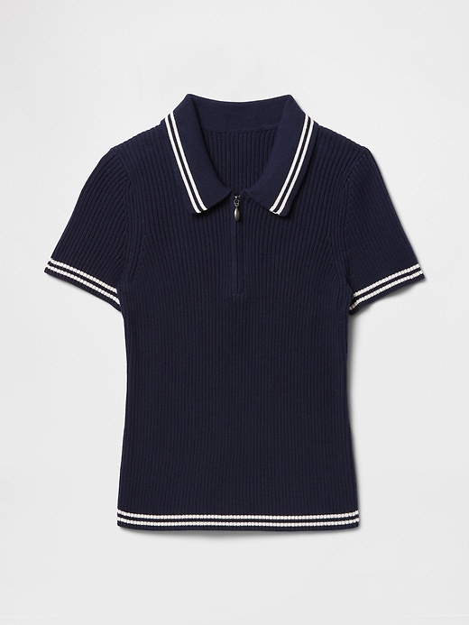 Image number 5 showing, 100% Cotton Quarter-Zip Polo Sweater