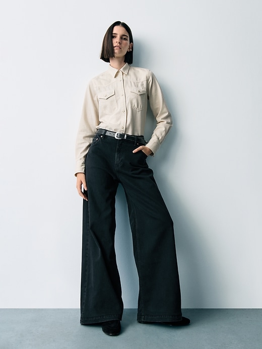 Image number 8 showing, High Rise Stride Wide-Leg Jeans