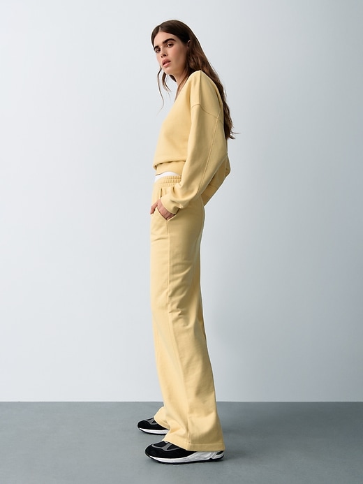 Image number 6 showing, Heavyweight French Terry Seamed Wide-Leg Sweatpants