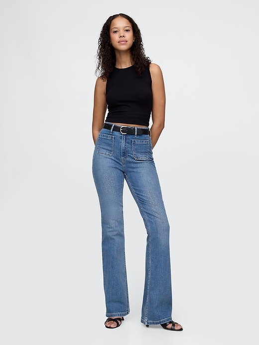 Image number 1 showing, Curvy High Rise &#39;70s Flare Jeans