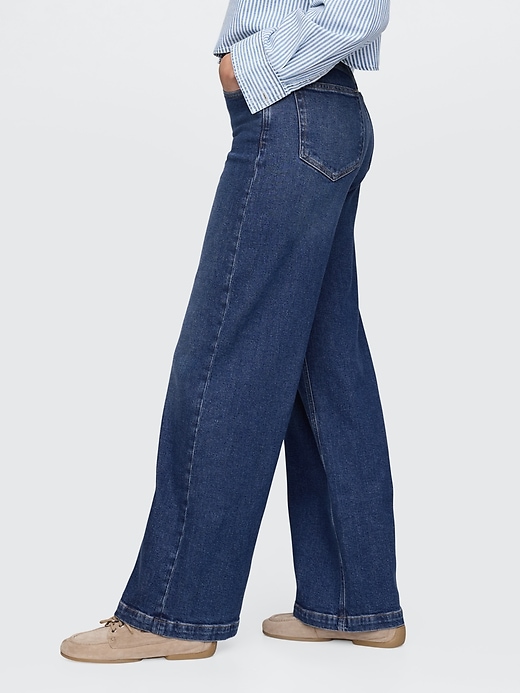 Image number 3 showing, Curvy High Rise Stride Wide-Leg Jeans