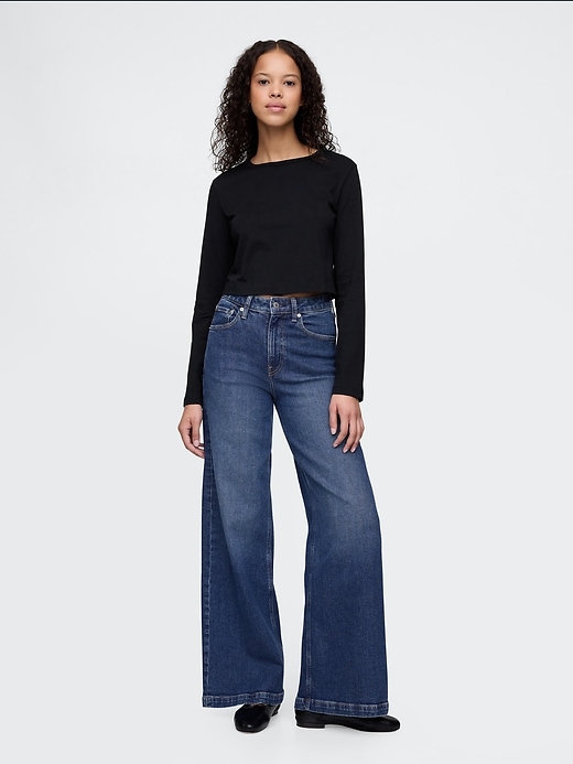 Image number 7 showing, Curvy High Rise Stride Wide-Leg Jeans