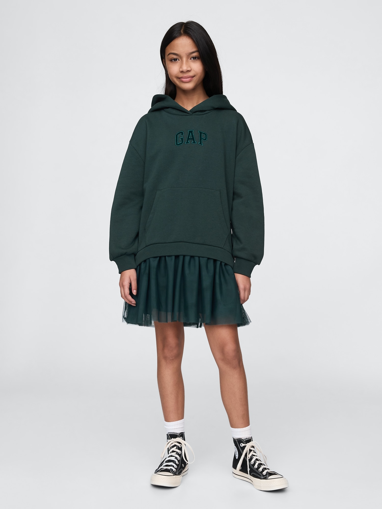 Kids Wicked Vintage Soft Sweatshirt Dress - Green