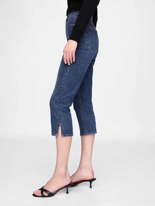 Image number 3 showing, High Rise Capri Jeans