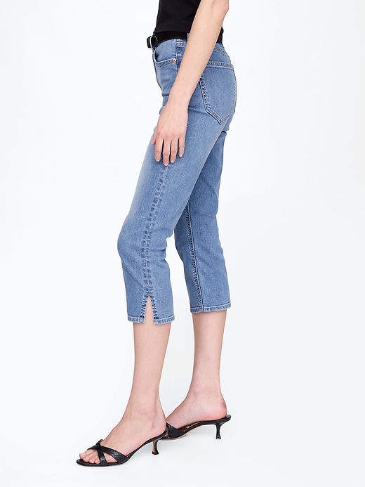 Image number 3 showing, High Rise Capri Jeans