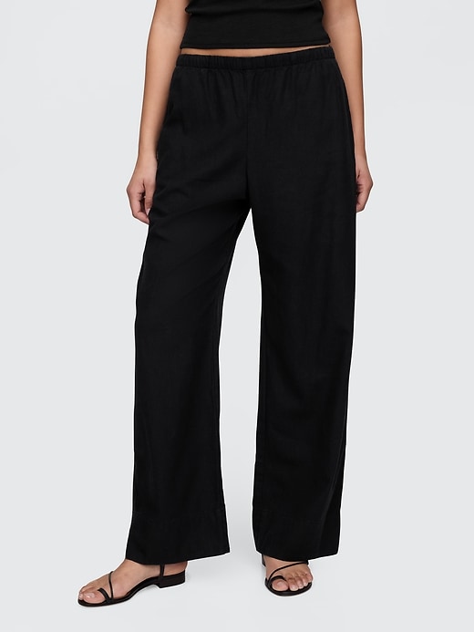 Image number 2 showing, Linen-Blend Easy Wide-Hem Pants