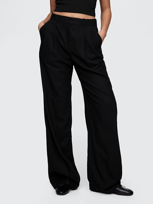 Image number 2 showing, 365 High Rise Linen-Blend Trousers