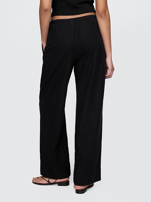 Image number 4 showing, Linen-Blend Easy Wide-Hem Pants