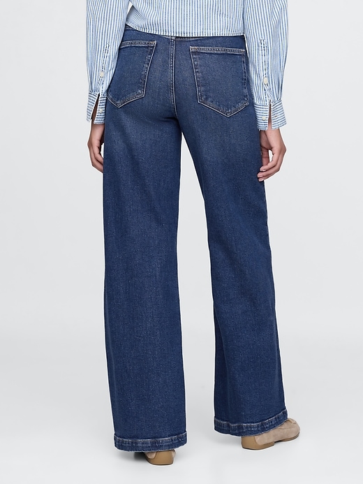 Image number 5 showing, Curvy High Rise Stride Wide-Leg Jeans