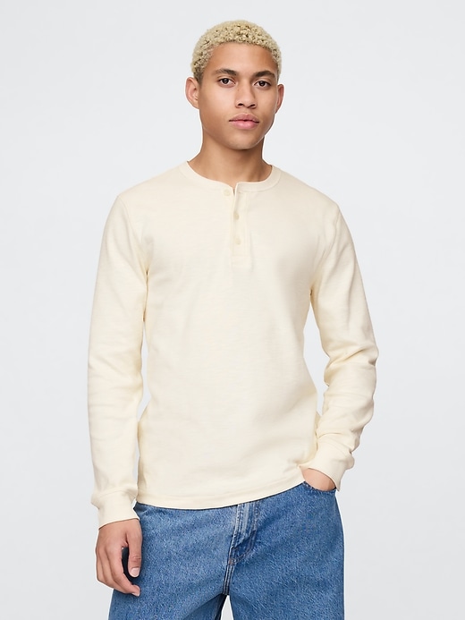 Image number 1 showing, Double-Knit Henley T-Shirt