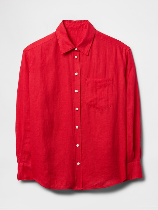 Image number 4 showing, 100% Linen Oversized Shirt