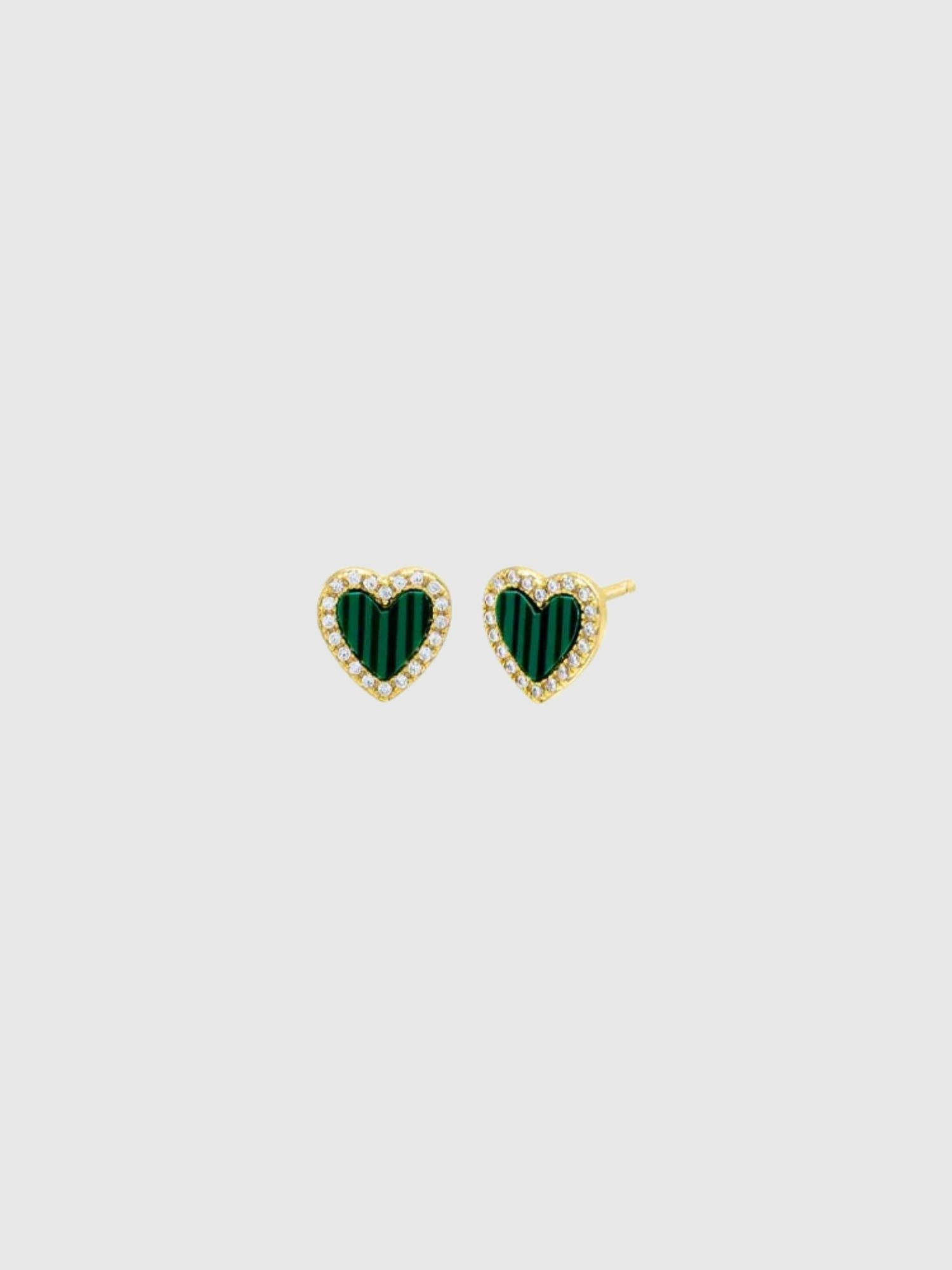 Colored Stone Heart Stud Earring