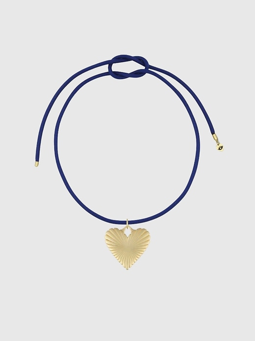 Image number 1 showing, Exclusive Gap Denim Ribbed Heart of Gold Necklace