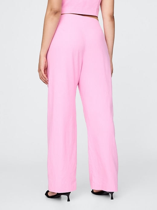 Image number 7 showing, Linen-Blend Relaxed Straight Ankle Pants