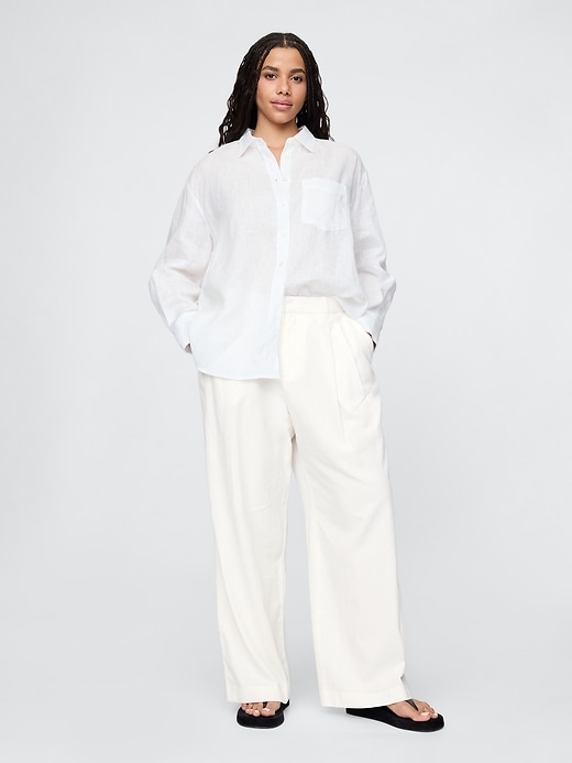 Image number 6 showing, 365 High Rise Linen-Blend Trousers