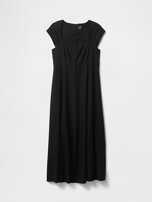 Image number 7 showing, Linen-Blend Cap-Sleeve Midi Dress