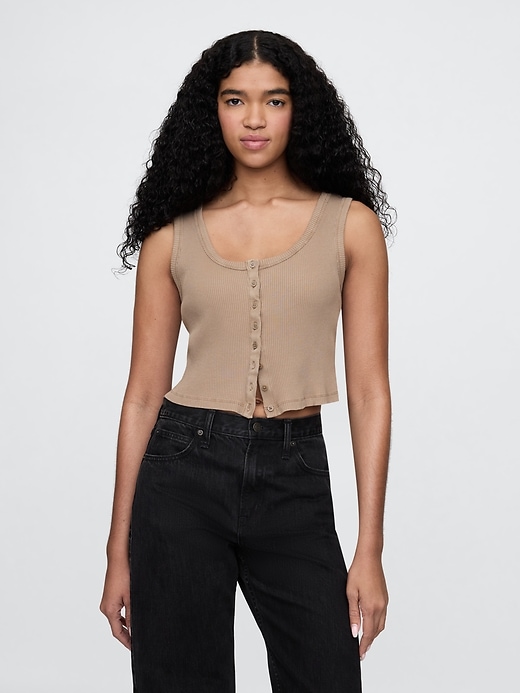 Image number 1 showing, Cropped Rib Top