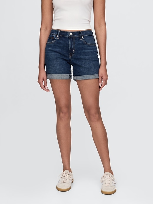 Image number 2 showing, 5" Mid Rise Girlfriend Denim Shorts