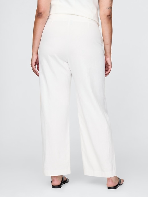 Image number 7 showing, Linen-Blend Relaxed Straight Ankle Pants