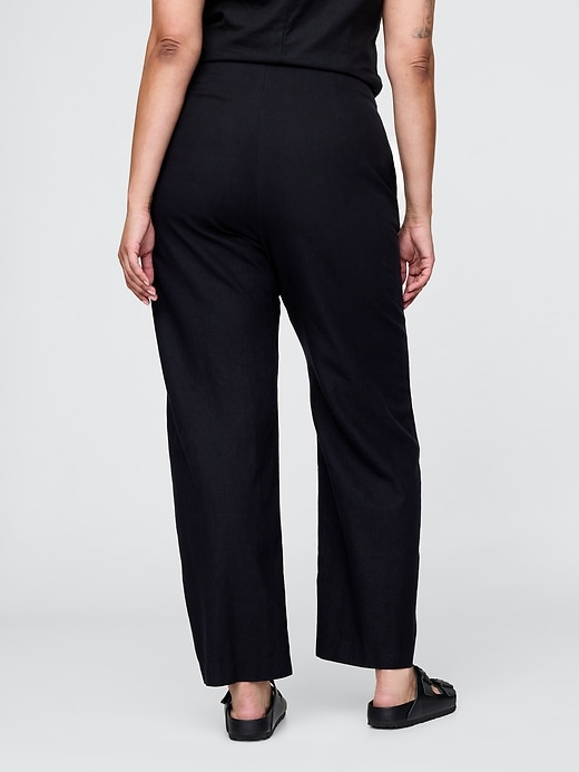 Image number 6 showing, Linen-Blend Relaxed Straight Ankle Pants