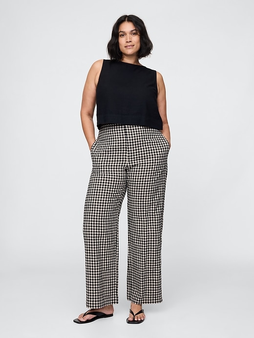 Image number 6 showing, Linen-Blend Relaxed Straight Ankle Pants