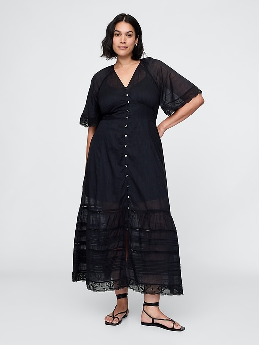 Image number 5 showing, Lace-Trim Midi Dress