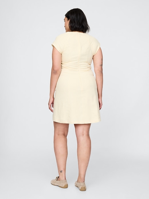 Image number 6 showing, Linen-Blend Cap-Sleeve Mini Dress