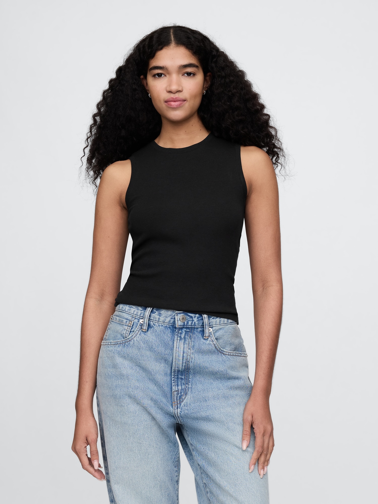 Modern Rib High Neck Top